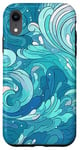 iPhone XR Swirl Blue Color Illustration Pattern Abstract Art Case