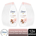 Dove Caring Bath Almond Cream and Hibiscus Moisturising Cream Bath Soak 12x450ml