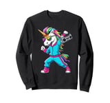 Unicorn in the 80s with Cassette Recorder Sweatshirt