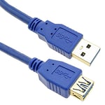 BeMatik - Câble rallonge USB Type-A 3.0 de 3 m, Mâle à Femelle bleu