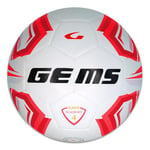 GEMS UN07-0312 Olympique Academy Unisex Ballon de Football Blanc/Rouge Taille 4