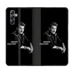 Cokitec Housse Cuir Portefeuille pour Samsung Galaxy A14 4G / 5G Musique Johnny Hallyday Noir