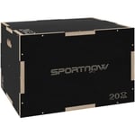 Sportnow - Box jump crossfit - box de pliométrie - boite de saut - 3 hauteurs 41/51/61H cm - charge max. 120 Kg - bois surface antidérapante noir