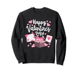 Happy Valentines Day Be Mine Cute Hearts VDay Women Girls Sweatshirt