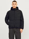 Jack & Jones Jack &amp; Jones State Hooded Packable Padded Jacket - Black, Black, Size Xl, Men