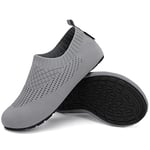 SAGUARO Piatto Slipper da CASA Uomo Donna Antiscivolo Pantofole Traspirante Estate Sabot Ciabatte Leggero Grigio Scuro 40/41 EU