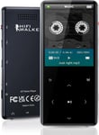 192GB Portable MP3 Player with Bluetooth 5.0, 2.4"" Srceen Music Player Built in Speaker, Mini Voice Recorder with 128GB TF Card, Touch Buttons, Voice Recorder, E-Book, Earphones Black