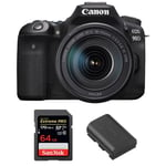 Canon EOS 90D + 18-135mm f/3.5-5.6 IS USM + SanDisk 64GB Extreme PRO UHS-I SDXC 170 MB/s + Canon LP-E6N | Garantie 2 ans