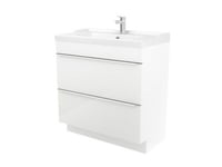 Meuble sous vasque à poser GoodHome Imandra blanc 80 cm + plan vasque Lana