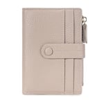 HKCLUF Portefeuille pour Femme, Portefeuille pour Femme en Cuir, Portefeuille RFID Petit Portefeuille avec Pochette à Monnaie Portefeuille avec Fermeture éclair et Compartiments Multiples (Amande)