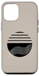 Coque pour iPhone 13 Pro Noir Blanc Cercle Op Art Géométrique Abstrait Formes Taupe