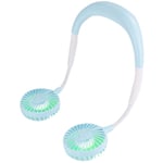 Tlily - Ventilateur de Cou Portable Mini Ventilateur Rechargeable RéGlable 3 Vitesses et LumièRe led pour Sports Voyage ExtéRieur Enfants Bleu