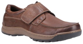 Hush Puppies Casper Touch Fastening Mens Shoes - Brown Leather - Size UK 10