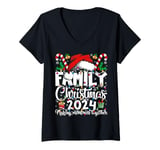 Womens Family Christmas 2024 Matching Squad Santa Women Men Kids V-Neck T-Shirt