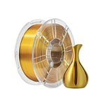 PLA Plus (PLA+) Shiny Silk 3D Printer Filament 1,75 mm Silk PLA + 1,75 Dimension Accuracy +/- 0,02 mm, Bobine de 1 kg (2,2 kg) pour imprimante 3D FDM (Silk Gold)