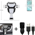 Car holder air vent mount for Nokia C30 + CHARGER Smartphone