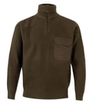 Pull Col Montant Zippé - Homme - Vl101 - Vert Kaki Chasseur