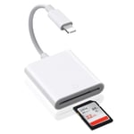 AXFEE SD Card Reader for i-Phone i-Pad, Lightning to SD Card Camera Reader, Camera Card Viewer Memory Adapter Compatible with i-Phone 14/13/12/11/X/XS/XR/8/7, i-Pad Mini/Air/Pro, No App Required