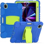 Samsung Tab S7 Plus 12.4 T970 T975 Étui de Protection en Silicone pour Tablette Enfant Bleu + Vert Jaune