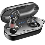 TOZO T10 Bluetooth 5.3 Wireless Earbuds with Wireless Charging Case IPX8 Waterproof Stereo Headphones in Ear Built in Mic Headset Premium Sound with Deep Bass for Sport Black