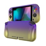 PlayVital ZealProtect Protective Case for Nintendo Switch Lite, Hard Shell Grip Cover for Nintendo Switch Lite w/Screen Protector & Thumb Grip Caps & Button Caps - Gradient Purple Yellow