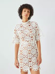 Elliatt Hotshot Floral Crochet Mini Dress, Ivory