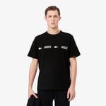 Lacoste T-shirt de pyjama coton Taille XS Noir/blanc