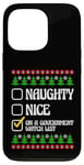 Coque pour iPhone 13 Pro Funny Naughty Nice On A Government Watch List Christmas