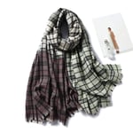 Tartan Echarpe Châle Mode Plaid Femmes Écharpe d'hiver Cachemire Dame Châles Bufanda Femme Foulard Écharpes Foulard-F