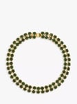 Susan Caplan Pre-Loved Rediscovered Collection Swarovski Crystal Double Row Tennis Bracelet, Gold/Green