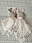 Doudou plat Panpan Thumper blanc gris étoiles Disney Baby  Nicotoy lot de 2 neuf