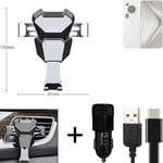  For Huawei Pura 70 Pro Airvent mount + CHARGER holder cradle bracket car clamp