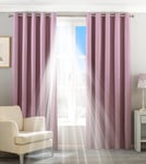 Riva Home Twilight Blackout Eyelet Curtains in Mauve - Purple - Size 229 cm x 229 cm