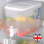 4L Fridge Water Container Plastic Drink Dispenser Large Capacity for Cold Drinks