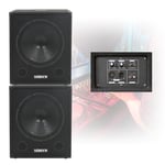 Pair Skytec 18" Active Powered Subwoofers Bass Bins DJ PA Disco Speakers 2000W