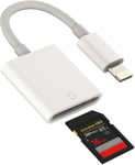 Adaptateur lecteur de carte SD pour iPhone - Connecteur Lightning pour appareil photo Apple certifié MFI 11 12 13 14 Pro Max X XS XR 8 7 6 Plus SE 2 iPad Air Mini 2018 2019 2020