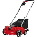 Einhell Electric Lawn Scarifier And Aerator - 1200W, 28L Catch Bag, 10m Cord, 3 Working Depths, Changeable Scarifier And Aerator Rollers - GC-SA 1231/1 Dethatching Rake For Gardens Up to 300m²