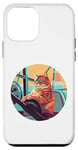 iPhone 12 mini Cute Orange Fitness Cat on Gym Lifting Bench Case