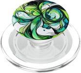 Vert vif et bleu sarcelle Energy Flow Art PopSockets PopGrip pour MagSafe