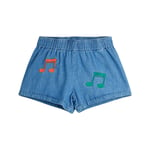 Mini Rodini Note Emb Lightweight Denim Shorts Denim Shorts Blue | Blå | 92/98 cm