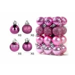 Julkula 3cm Elektroplätering Ljus specialformad boll Plastboll Julgran Pink 3cm Ball 24/S