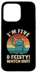 Coque pour iPhone 15 Pro Max Five and Feisty Monster Birthday Graphic for Kids