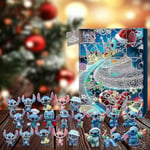 Lilo & Stitch tecknade figurer julkalender 24 st tecknade leksaker prydnad nedräkning kalender-sz3 A