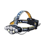 GRIFEMA GD303, Lampe Frontale Rechargeable, Super Lumineuse 8 Modes d'Éclairage LED, Lampe Frontale Légère Etanche pour Camping, Pêche, Cyclisme, Randonnée