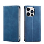 QLTYPRI Coque pour iPhone 13 Pro Max, Housse en Cuir Premium PU Portefeuille Etui, [Fentes pour Cartes] [Fermoir Magnétique] [Stand Fonction] Flip Coque pour iPhone 13 Pro Max - Bleu