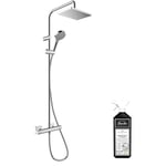 Colonne de douche thermostatique HANSGROHE Vernis Shape 230 chromée + nettoyant Briochin