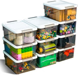 Citylife 10 Pack Small Storage Boxes with Lids Plastic Storage Boxes Stackable