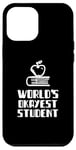 Coque pour iPhone 12 Pro Max Étudiant le plus cool du monde, jeu de mots, paresseux, stupide, université