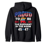 Proud to Be the Elephant in Room Pro Trump 24 White Elephant Zip Hoodie