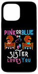 Coque pour iPhone 13 Pro Max Soeur rose ou bleue vous aime, révèle son sexe, fête prénatale